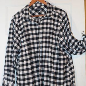 Black and White Flannel Button-Down